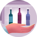 Icon representing wine e-commerce companies