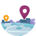 Icon representing wine retailers and supermarkets
